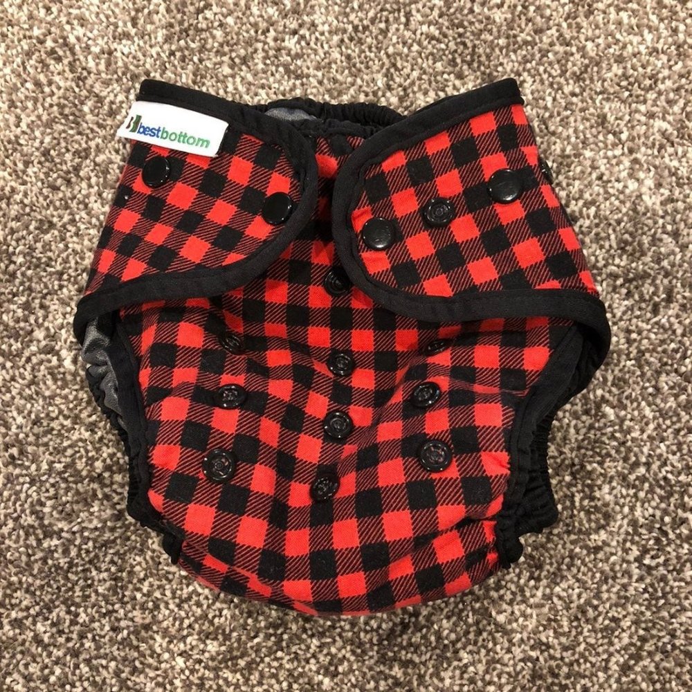Best Bottom diaper buffalo red plaid